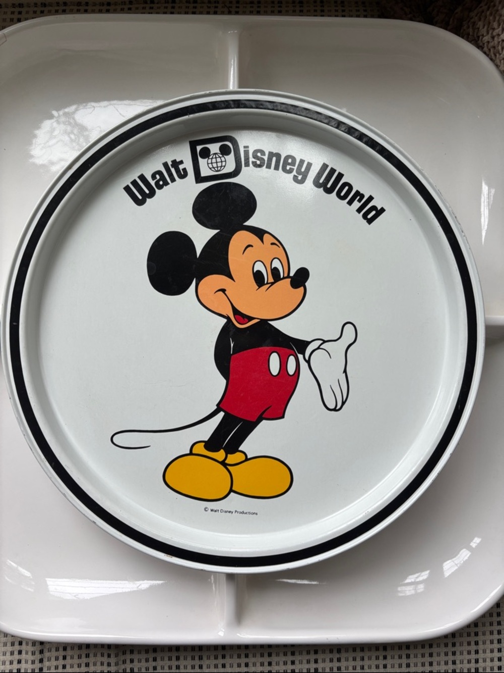 Disney Mickey Mouse Plate in White, Black, Red & Yellow